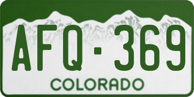 CO license plate AFQ369