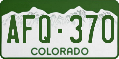CO license plate AFQ370