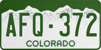 CO license plate AFQ372