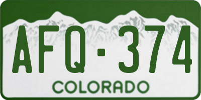 CO license plate AFQ374