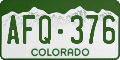 CO license plate AFQ376