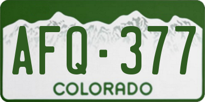 CO license plate AFQ377