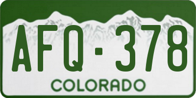 CO license plate AFQ378