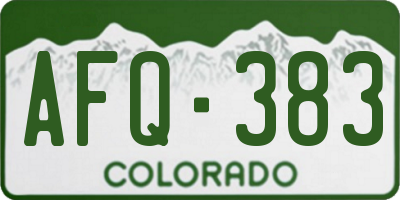 CO license plate AFQ383