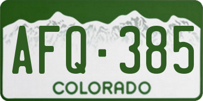 CO license plate AFQ385