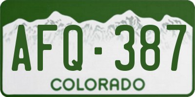 CO license plate AFQ387