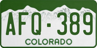 CO license plate AFQ389