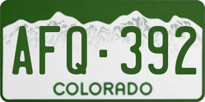 CO license plate AFQ392