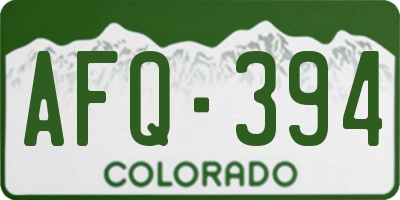 CO license plate AFQ394