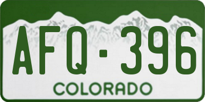 CO license plate AFQ396