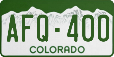 CO license plate AFQ400