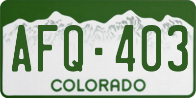 CO license plate AFQ403