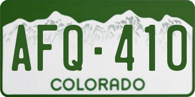 CO license plate AFQ410