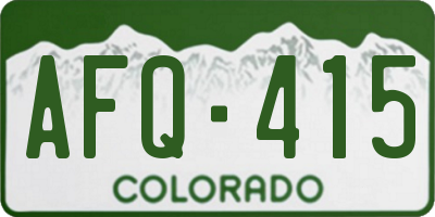 CO license plate AFQ415