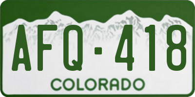 CO license plate AFQ418
