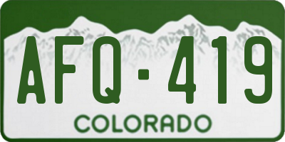 CO license plate AFQ419