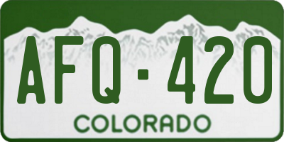 CO license plate AFQ420