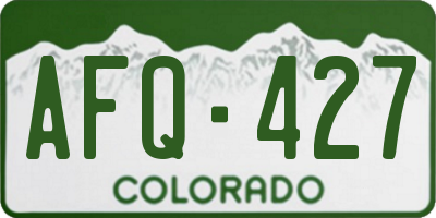 CO license plate AFQ427