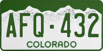 CO license plate AFQ432