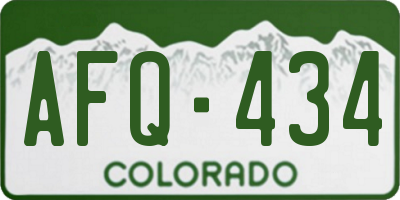 CO license plate AFQ434