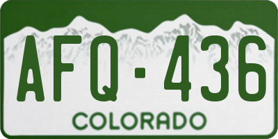 CO license plate AFQ436