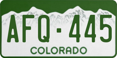 CO license plate AFQ445