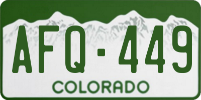 CO license plate AFQ449