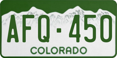 CO license plate AFQ450