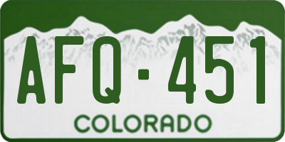 CO license plate AFQ451