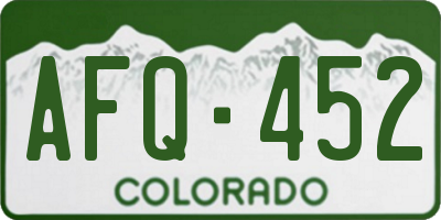 CO license plate AFQ452