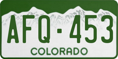 CO license plate AFQ453