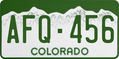 CO license plate AFQ456