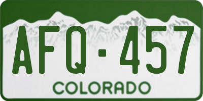 CO license plate AFQ457