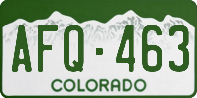 CO license plate AFQ463