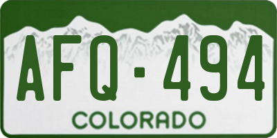 CO license plate AFQ494