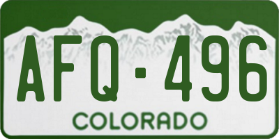 CO license plate AFQ496