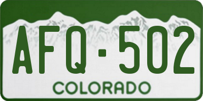 CO license plate AFQ502