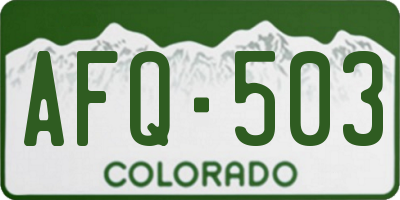 CO license plate AFQ503
