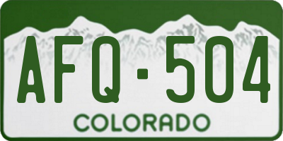 CO license plate AFQ504