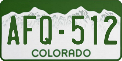 CO license plate AFQ512