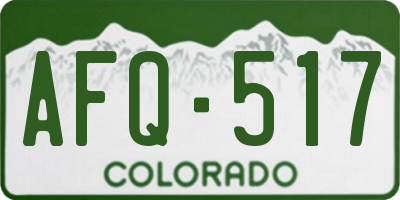 CO license plate AFQ517