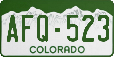 CO license plate AFQ523