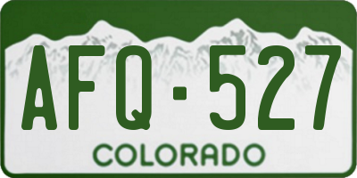 CO license plate AFQ527