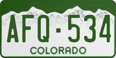 CO license plate AFQ534