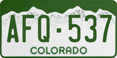 CO license plate AFQ537