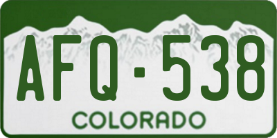 CO license plate AFQ538