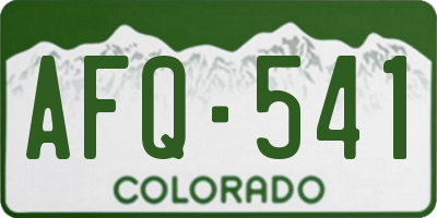 CO license plate AFQ541