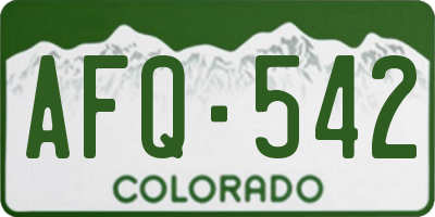 CO license plate AFQ542