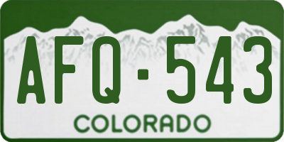 CO license plate AFQ543