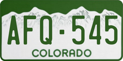 CO license plate AFQ545